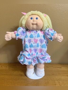 Vintage Cabbage Patch Kids Doll HM10 Girl In HTF Heart Dress